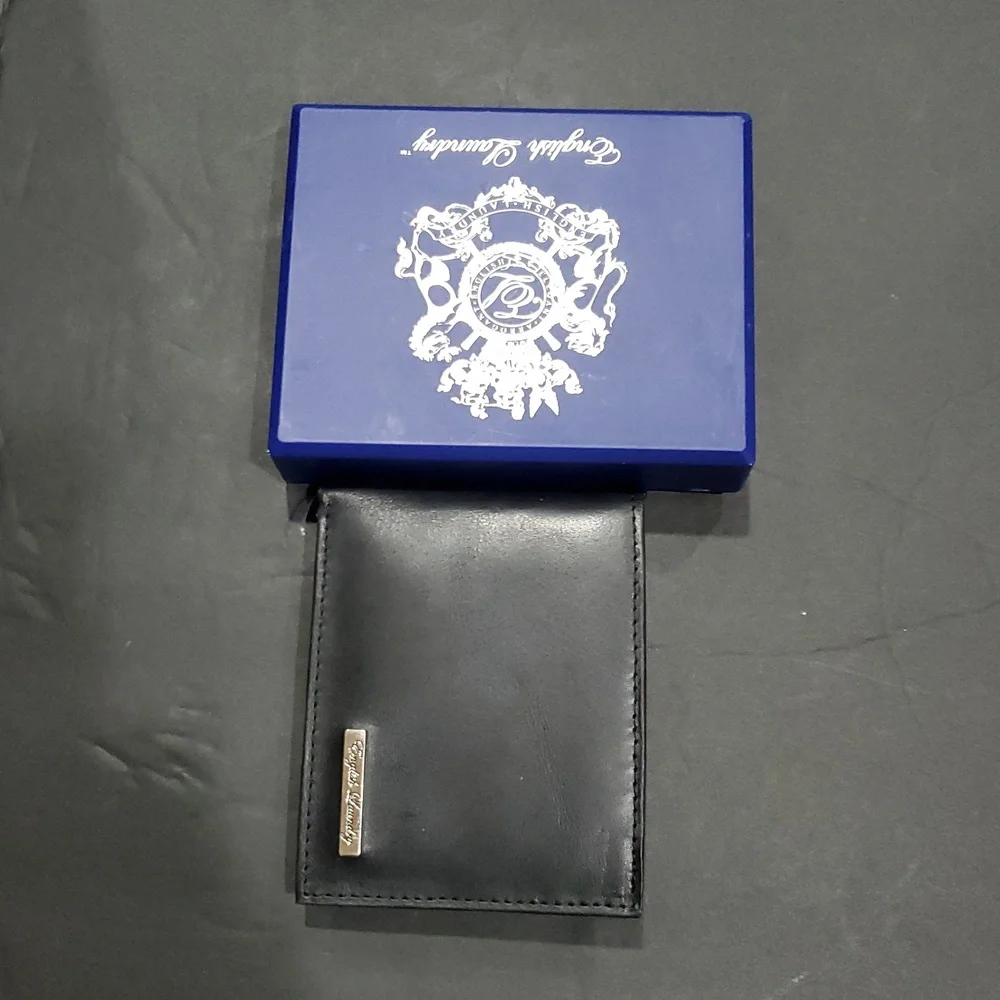 English laundry black genuine leather men's bifold RFID‎ protected wallet new